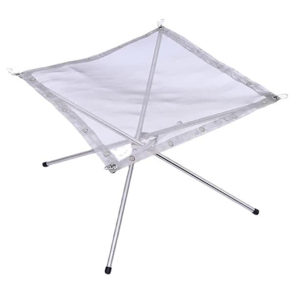 Bærbar bålplads metalnet bålskål med foldbare ben og bæretaske til camping picnic baghave 16,5 tommer grå