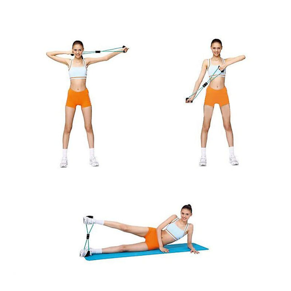 Gym Hot Yoga Gum Fitness Resistance Band 8 Word Chest Expander Rope Workout Fitness Rubber Elastic Bands för Stretchövning
