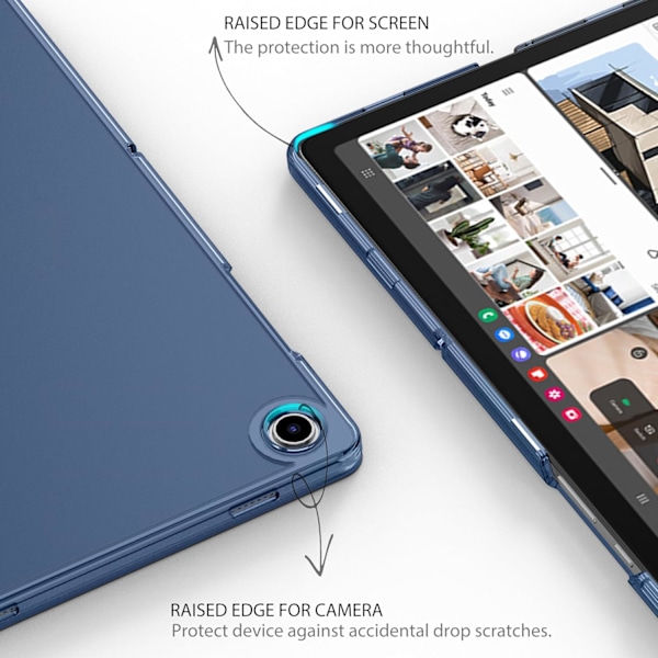Etui til Samsung Galaxy Tab A9+ Plus Tablet Skærmstørrelse 11 tommer 2023, Ultra Slim Foldbart Hårdt Bagcover Stativ Beskytter, Mørkeblå Sort black 11 in