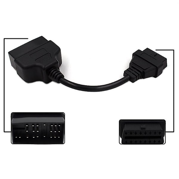 22-napainen OBDII-16-napaiseen naarasliittimeen sovitinkaapelissa 22-napainen OBD Ii OBD -diagnostiikkakaapeli