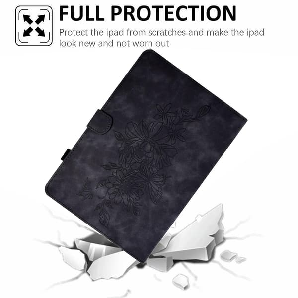 Til Samsung Tab A 10.1 T580/T585 (2016) Præget Flatbed Sort Black Black Samsung Galaxy Tab A 10.1 (201