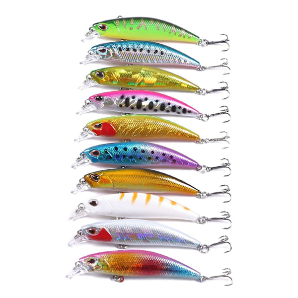 20 stk. Lase Lure Intern Farvning Minnow Flydende Fiske Lokker Bass Crankbait 6cm