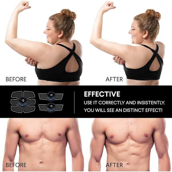 Sort abdominal toning bælte træner, abs træningsudstyr, muskeltræning intensitet henholdsvis （25 * 23 * 3 cm）
