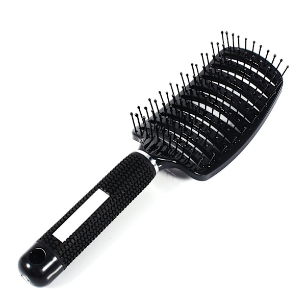 Curved Vent Brush, Drying Brush,Anti-static Curved Vent Salon Hairdressing Hair Tool Rows Comb Brush (Black)