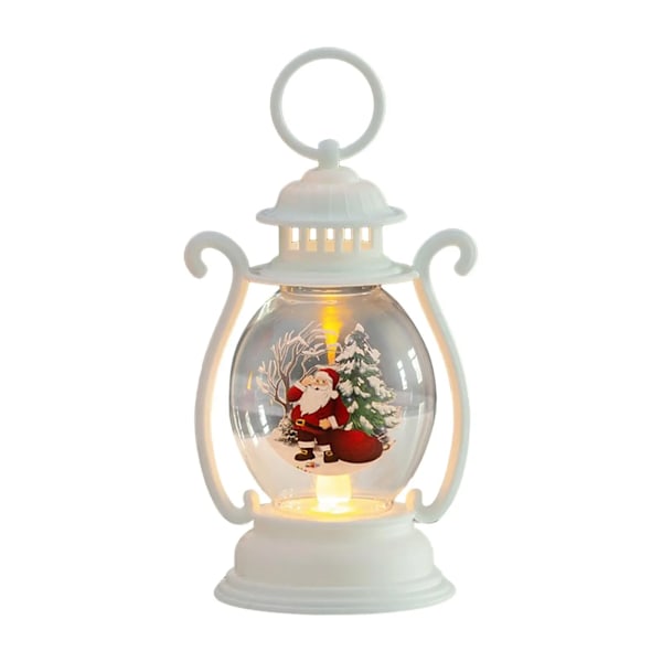 2 st 6.37'' Jul LED-lyktor, Julnattlampa, Retro Hästlykta Nattlampa, Hängande Dekorationer Jultomten