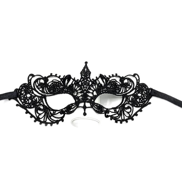 Spetsmask för fest, Halloween, halv ansiktsstyling och sexig kostymfestmask (svart) Halloween Carnival festmask