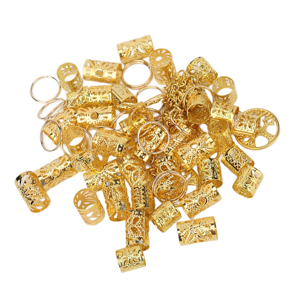 Dreadlock Smykker Guld Hul Udsøgte Fletmanchetter Ringe DIY Dreadlock Tilbehør 0.1