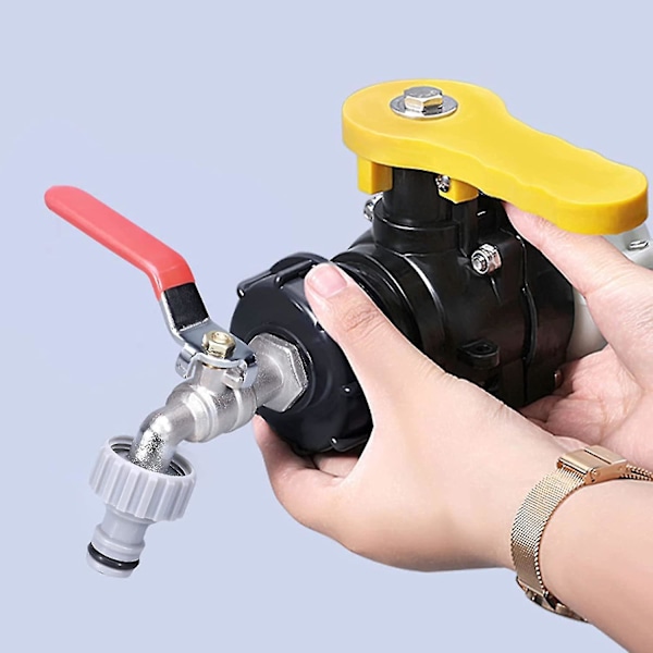 1 stk. 3/4\" Plastbeholderhane-adapter 1000l med slangehane-adapter, Ibc-hane-stik S60x6, Havehane til opsamling af regnvand