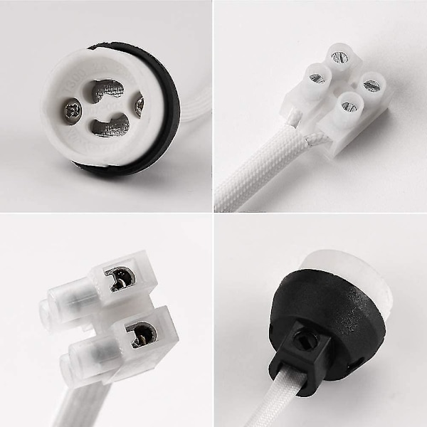 10 st Gu10 Standard glödlampsuttag Terminal Lamp Holder och Terminal Block/bridge