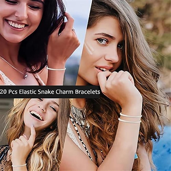 20 stk elastiske armbånd med charms plus 220 stk hullperler, DIY armbånd med charms til kvinner smykker B