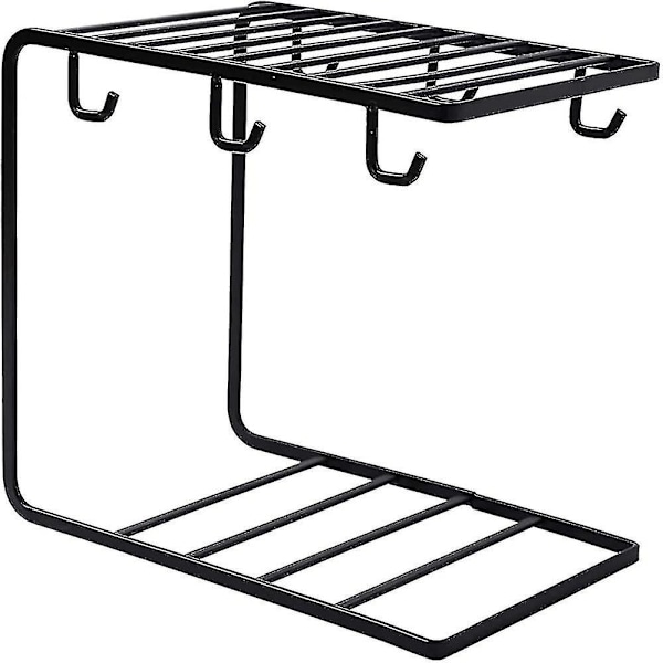 1 stk. kaffekoppholder med 6 kroker, metallkopphylle, tekoppdisplaystativ, for 6 kopper underfat skje sett koppholder te displaystativ