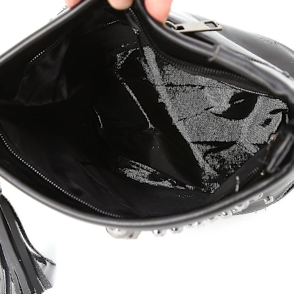 Muodi Naiset Kallo Punk Goth Tupsu Messenger Olkalaukku Crossbody Käsilaukku