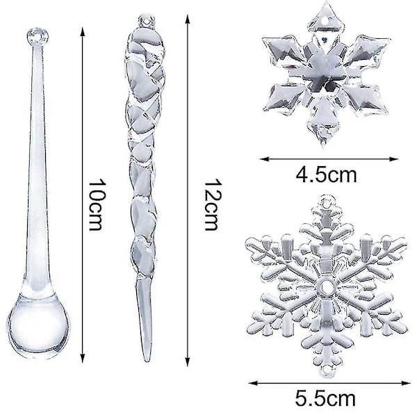 1 set snöflinga istapp julgransprydnader & 4 st jul servettringar