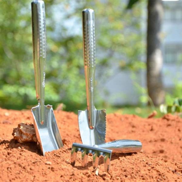 Rustfritt stål 3 stk sett Mini hagearbeid plantepotteverktøy liten spade