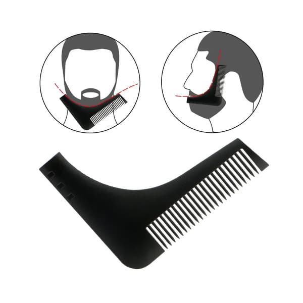 2PCS Styling Trimming Shaping Template Guide Grooming Comb Brush，7 Tools in 1 Professional Beard Shaping Tool For Perfect Lines