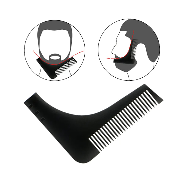 2PCS Styling Trimming Shaping Template Guide Grooming Comb Brush，7 verktyg i 1 Professionellt skäggformningsverktyg för perfekta linjer