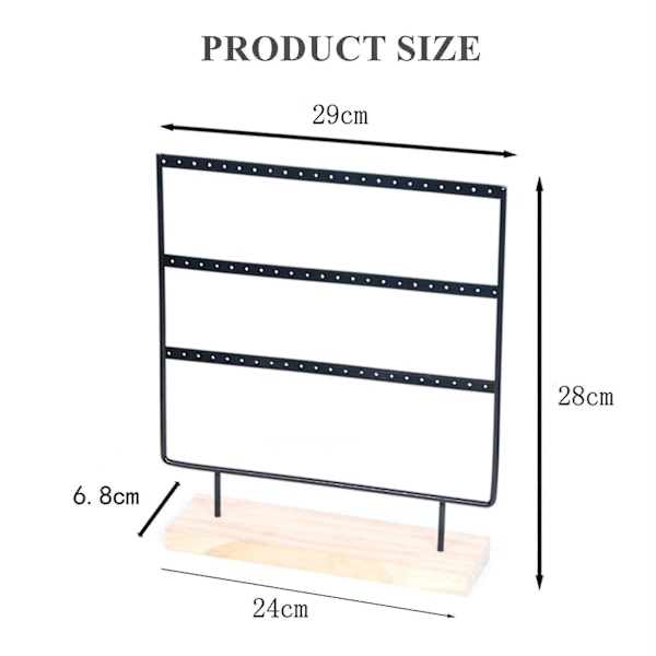Øreringsholder Smykke Display Stativ, 3 Lags Øreringsholder Til Øreringe Halskæder Armbånd Og Ringe, 66 Huller