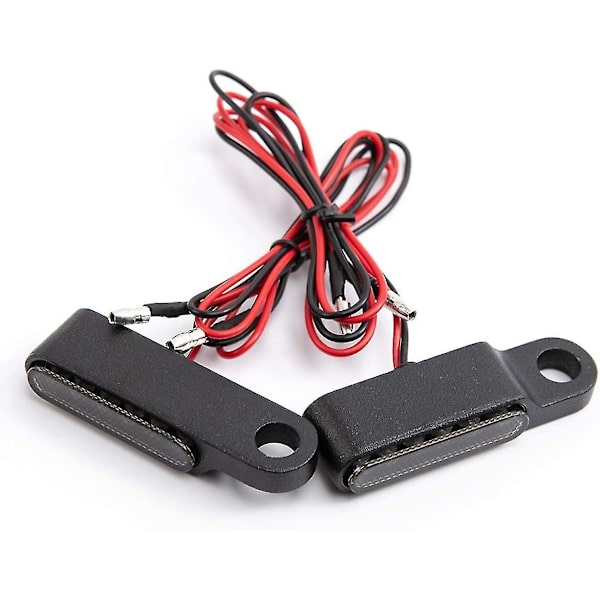 Mini blinkers för motorcykel, LED-flödesindikator, blinkande ljus för motorcykel, scooter, caféracer (2 st - svart)