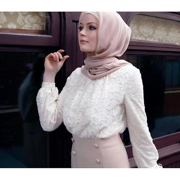 Pearl Chiffon Sjal Ensfarget Muslimsk Hodeskjerf Muslimsk Sjal  Crepe Borong