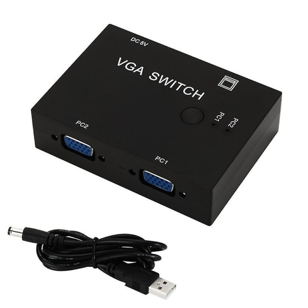 Datamaskin Vga-svitsj 2 inngang 1 utgang Vga 2 port-svitsj Datamaskin vertsbryterkonverter