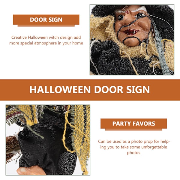Halloween hengende velkomstskilt morsomt veggmerke heksdekorasjon ornamenter