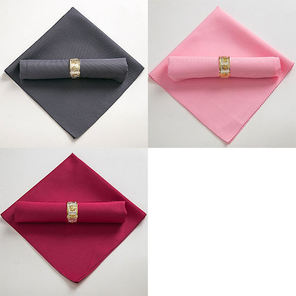 10 stk. 48x48cm polyester stofservietter til restaurant bryllup banket middagsfest, stor rød