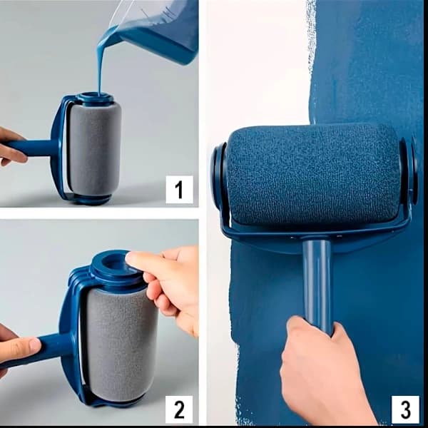Påfyllbart Dryppfritt Malerrullsett Med Forlengelsesstang Og Hjørnerull For Veggmaling PP Polyester Aluminium