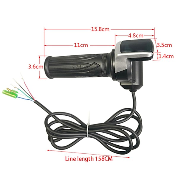 2x Cykel Twist Gasreglage För Elcykel Gasreglage 36v 48v Gasreglage Lcd-Display Låstangent