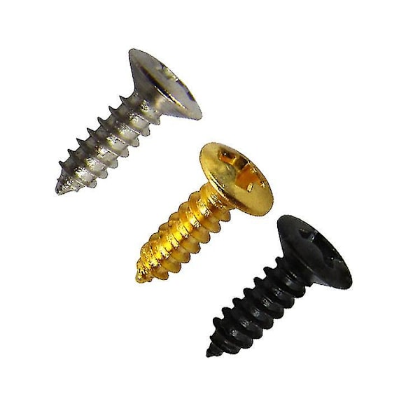 Krydshoved Træskruer - Rundt Hoved Svampehoved Fasteners Kulstofstål Selvborende Skruer (100stk, Sort)