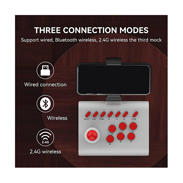 2.4g Trådlös Trådbunden Speljoystick-styrenhet Arcadekonsol Rocker Speljoystick Switch -b