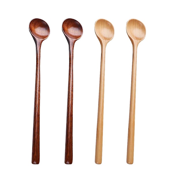 4 st japanska träskedar för honung och soppa (blandade färger)