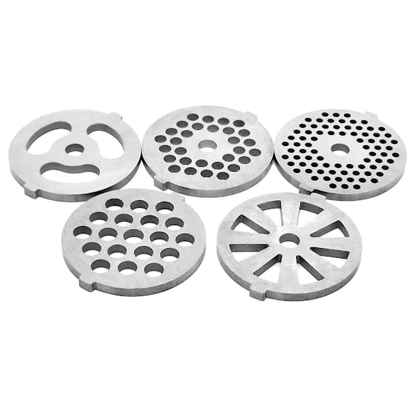 5-pack rostfria köttkvarnsskivor för matkvarn och köttkvarnsmaskindelar