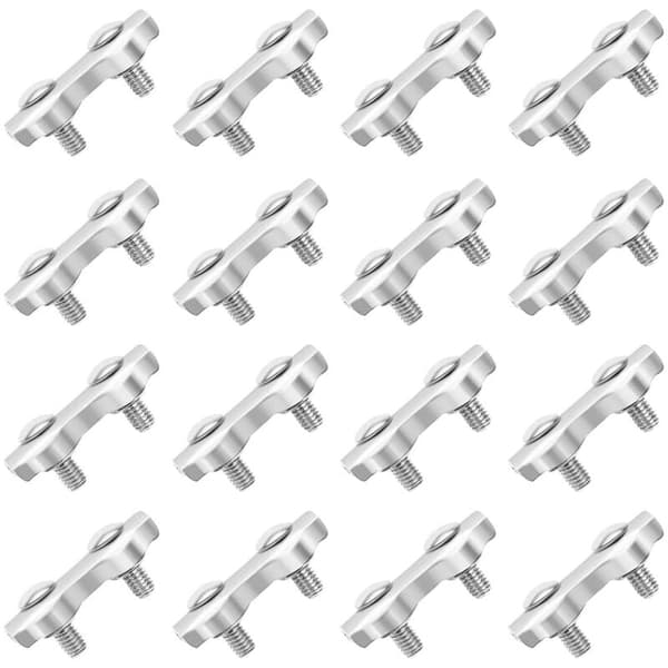 M2 Kabelklemme 18 stk. Dobbelte rustfri stål kabelklemmer til 2MM rustfri stål kabel