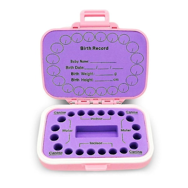 Söt förvaringslåda för mjölktänder - En minnessak för att förvara tappade tänder - Plastfodral för mjölktänder - Present till babyshower och födelsedag