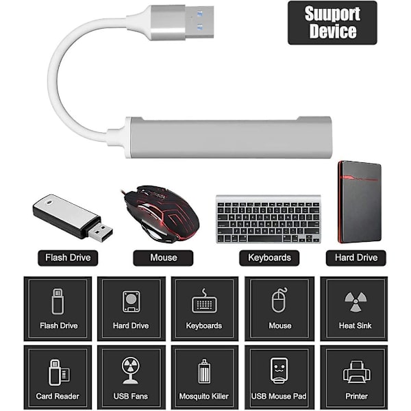Aluminium Slim Ps4 USB Hub Multi USB Port Ekspander Til Bærbar Pc Computer Playstation