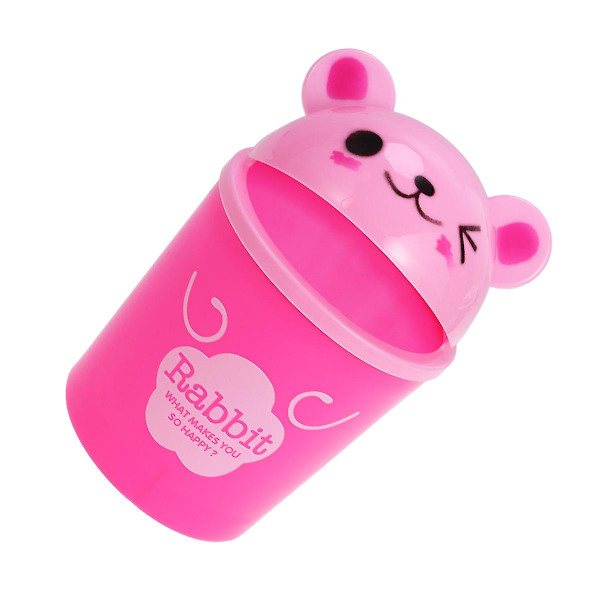 Kanin papperskorg Mini skrivbords papperskorg soporganiserare skräphållare (Rosa #C065J#)
