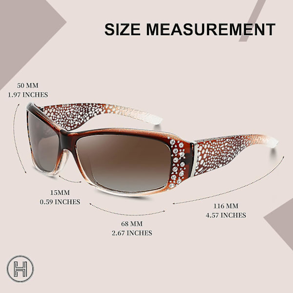Dame Polariseret Solbriller Med Rhinestones