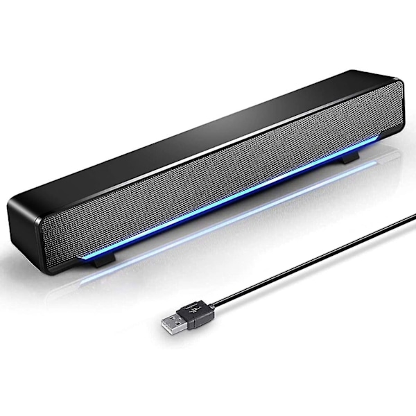 Usb-drivna soundbar-högtalare för dator, skrivbord och bärbara datorer, svart (usb)