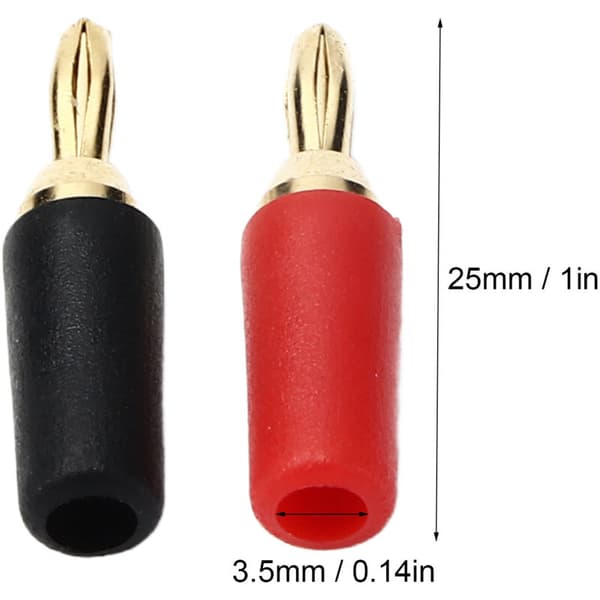 5 par (10 stk) 2,5 mm bananplugger