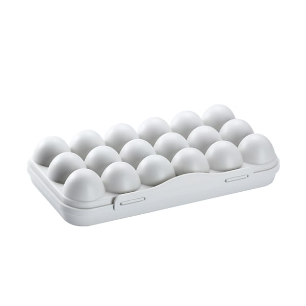 2 grå egg oppbevaringsbokser, 12 rutenett egg holdere, støtsikre holdbare kjøleskap eggbrett, djevel egg brett bærer med lokk (24 stk)