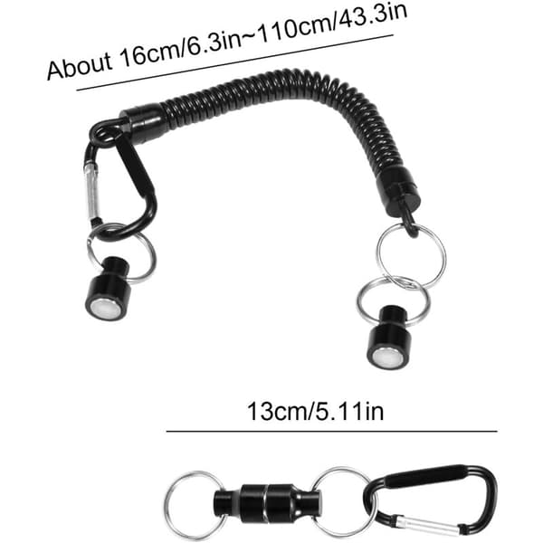 2 stk. Magnetisk net holder til fluefiskeri med reb snap