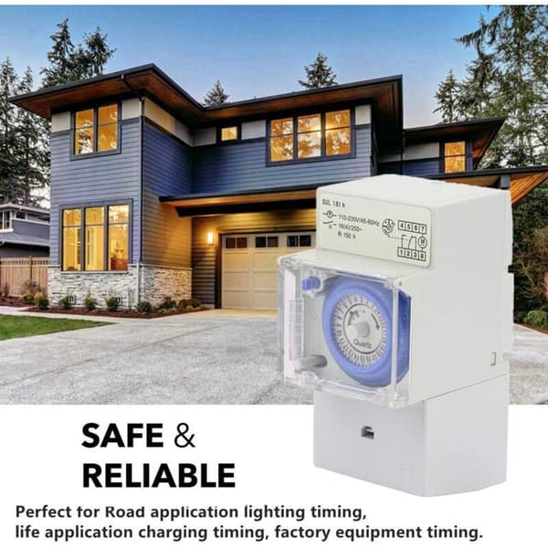 Tidsbryter, 110v-230V SUL181H 24 timer Analog Mekanisk Timer Manuell/Automatisk Kontroller