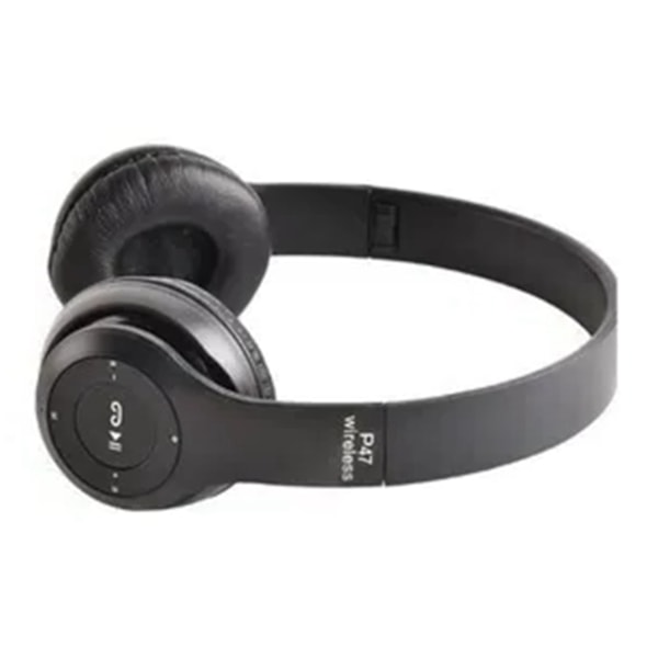 P47 Bluetooth-kuulokkeet, monitoiminen syvä basso, melunvaimennus, kokoontaitettavat langattomat urheilukuulokkeet kotiin, toimistoon, matkoille, musta