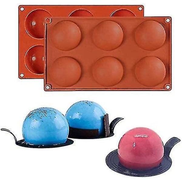 3 stk. 6 hullers silikone køkkenform, bageform, fødevaregodkendt silikone, non-stick, BPA-fri