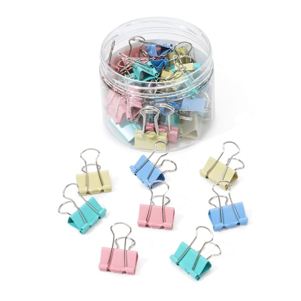 Mini Binder Clips and Paper Clips (60 Pcs) 0.6 Inch(5/8 Inch),Colourful Metal Mini Paper Clamps for Office, Home, School