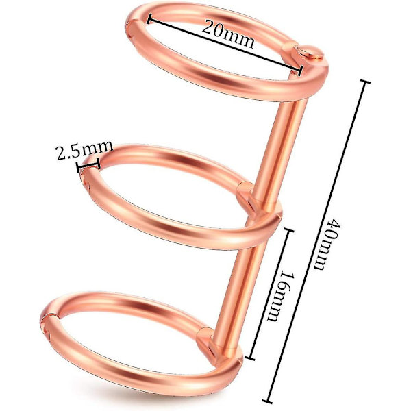 20 stk. 3-rings metal løsblad bindere bogringe snap split hængslet med 20 mm indre diameter til DIY rejsedagbog, fotoalbum, binderygge com