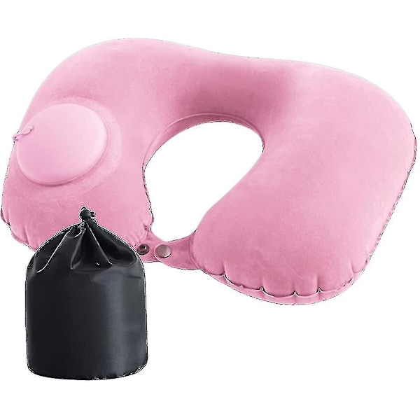 Portable U-shaped Inflatable Pillow (pink)