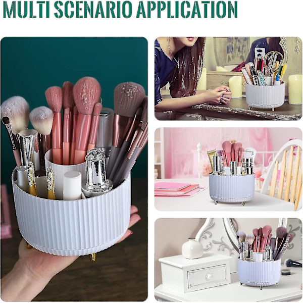 Makeup børsteholder organizer, 360 roterende blyant pen holder kop, 5 slot make up børster kop, til opbevaringsstativ