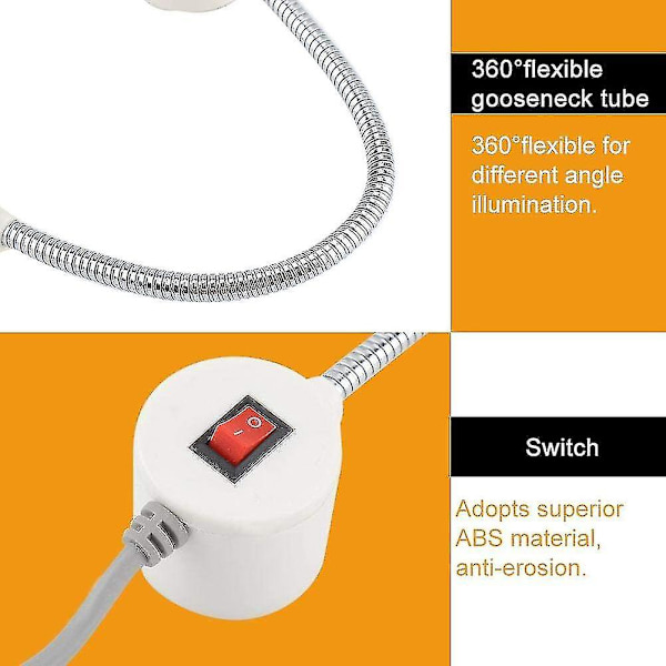 30 LED symaskine lys arbejdslampe svanehalslampe med magnetisk base til hjemmet eller symaskine (220v)