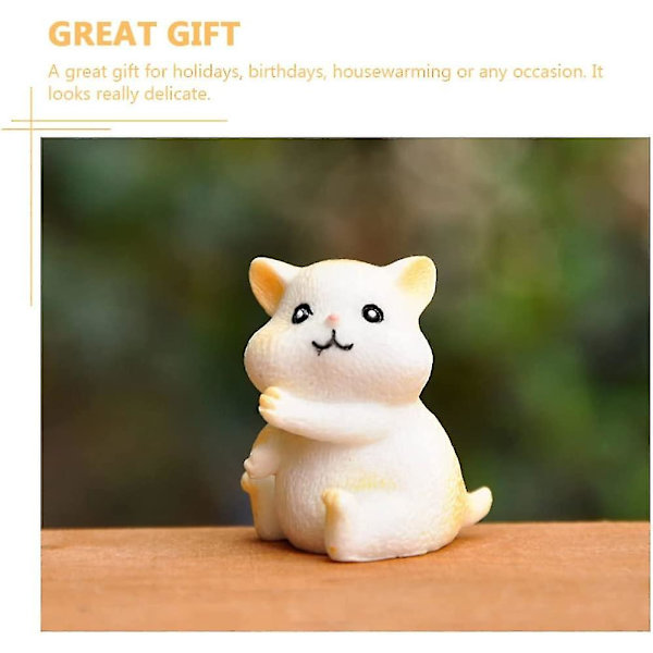 Mini Hamster Dyre Miniature Figurer: Fe Haves Hamster Statue Model Mikro Landskab Ornamenter Samling Legesæt Til Kage Dekoration Diy